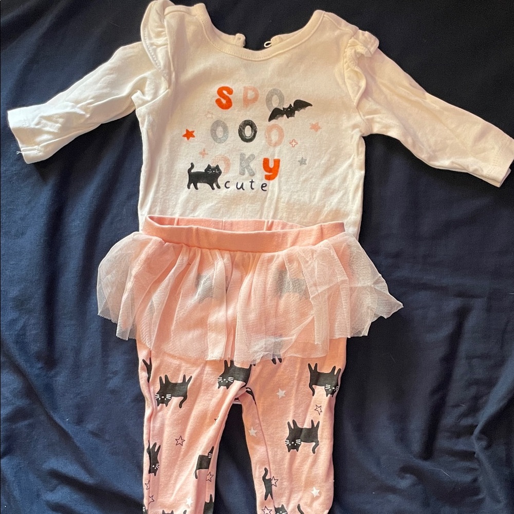 Carter's White and Pink Halloween Kids Matching Set